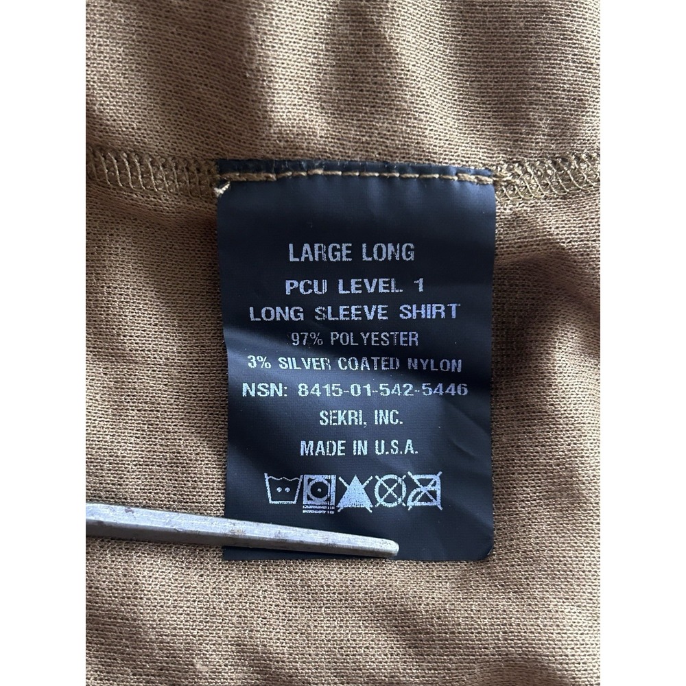 Halys SEKRI PCU Level 1‎ Base Layer Long Sleeve Shirt Large Long Coyote Brown - Picture 8 of 10